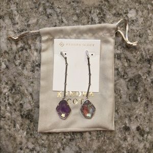Kendra Scott Charmain silver drop earrings in Amethyst